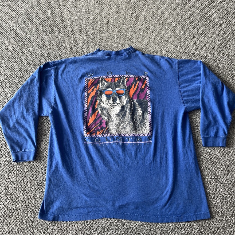 Vintage Rare 1990's Lifeforms Wolf Shirt. Protect Out Wildlife. 2XL. Life Forms